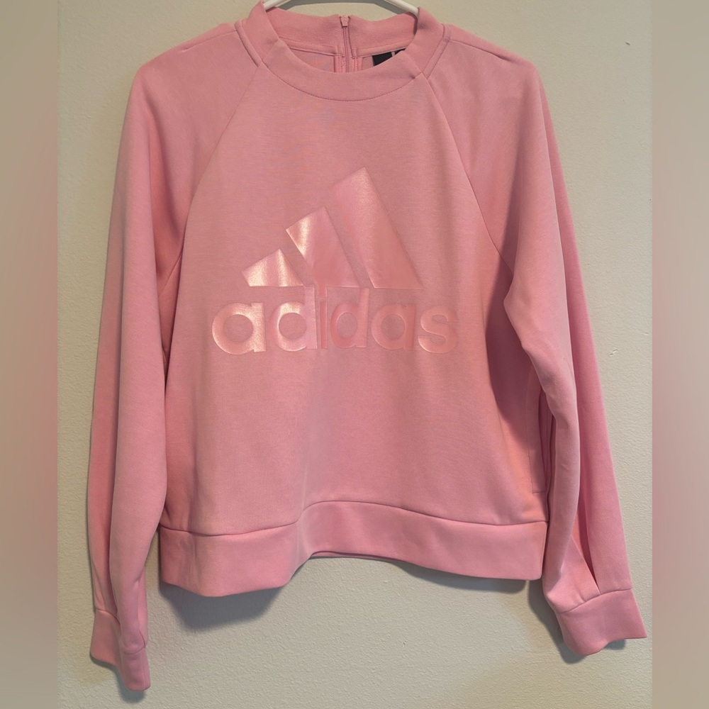 Adidas Pink ID Glory Crewneck Sweatshirt, Size S